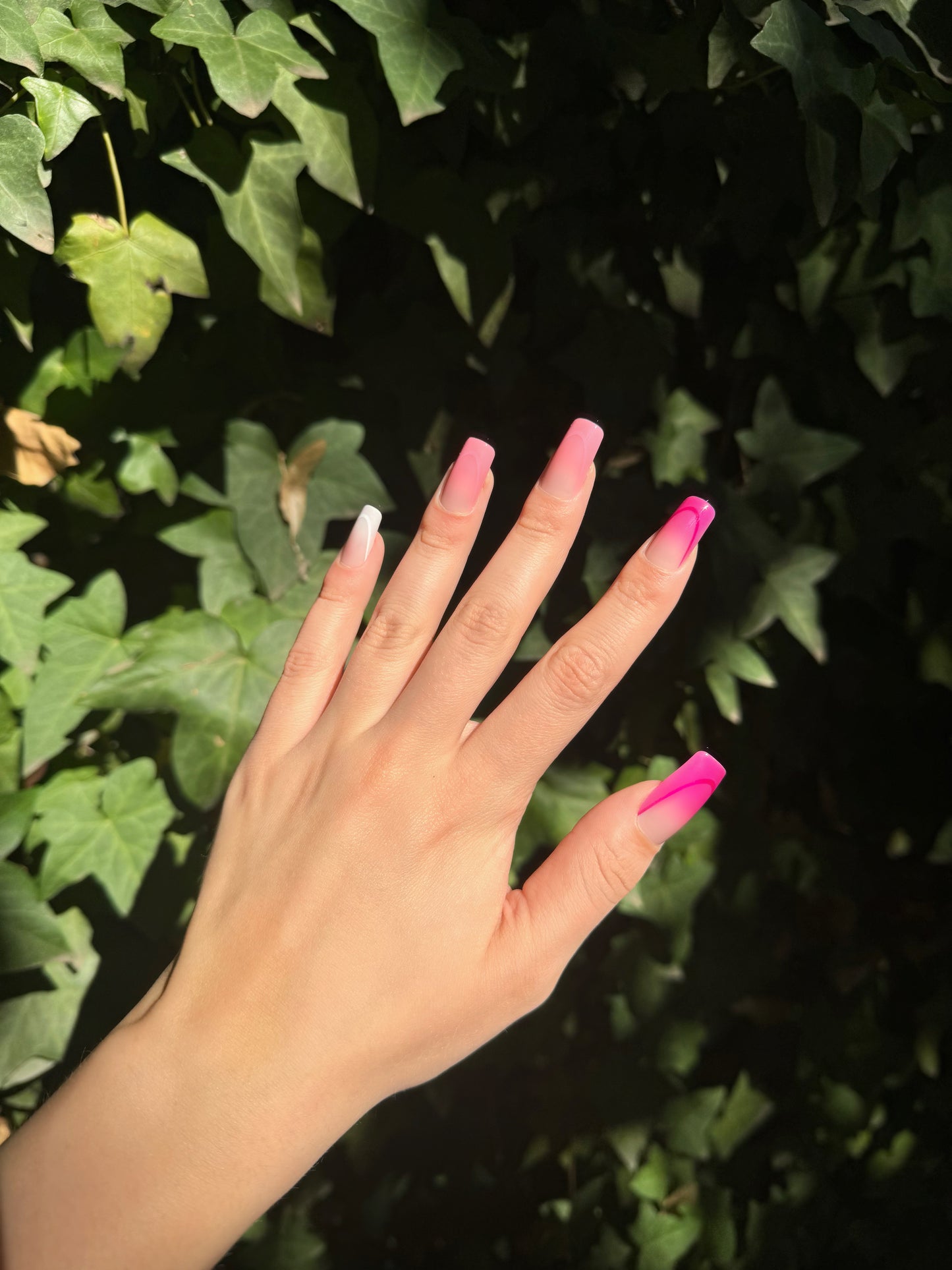 Pink Ombre Nails