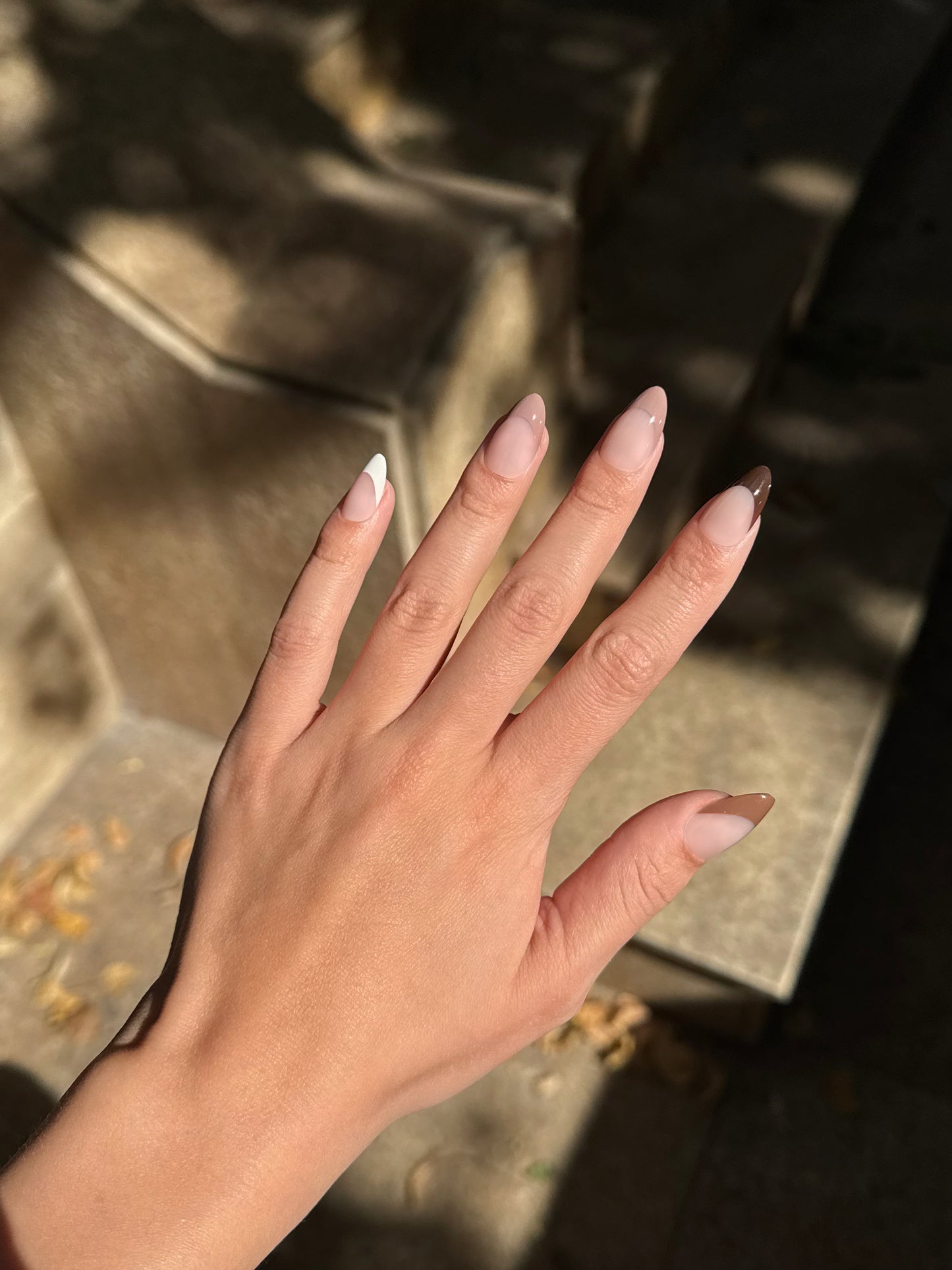 Coffee French Nails