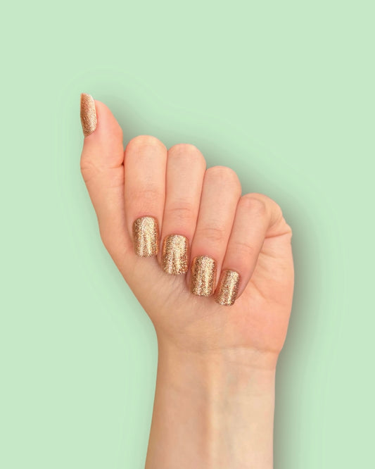 Copper Glitter Nails