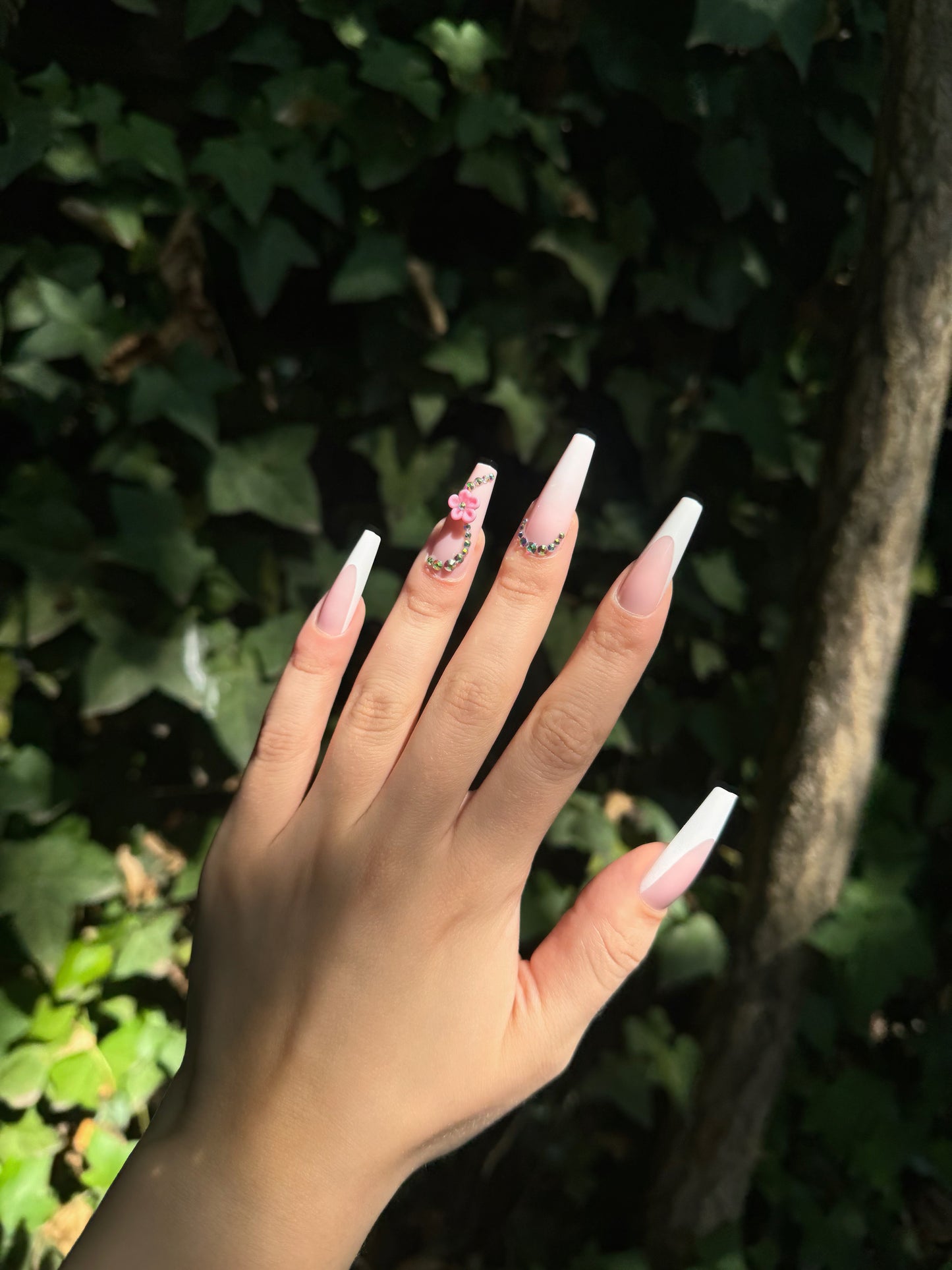 Flower French Nails