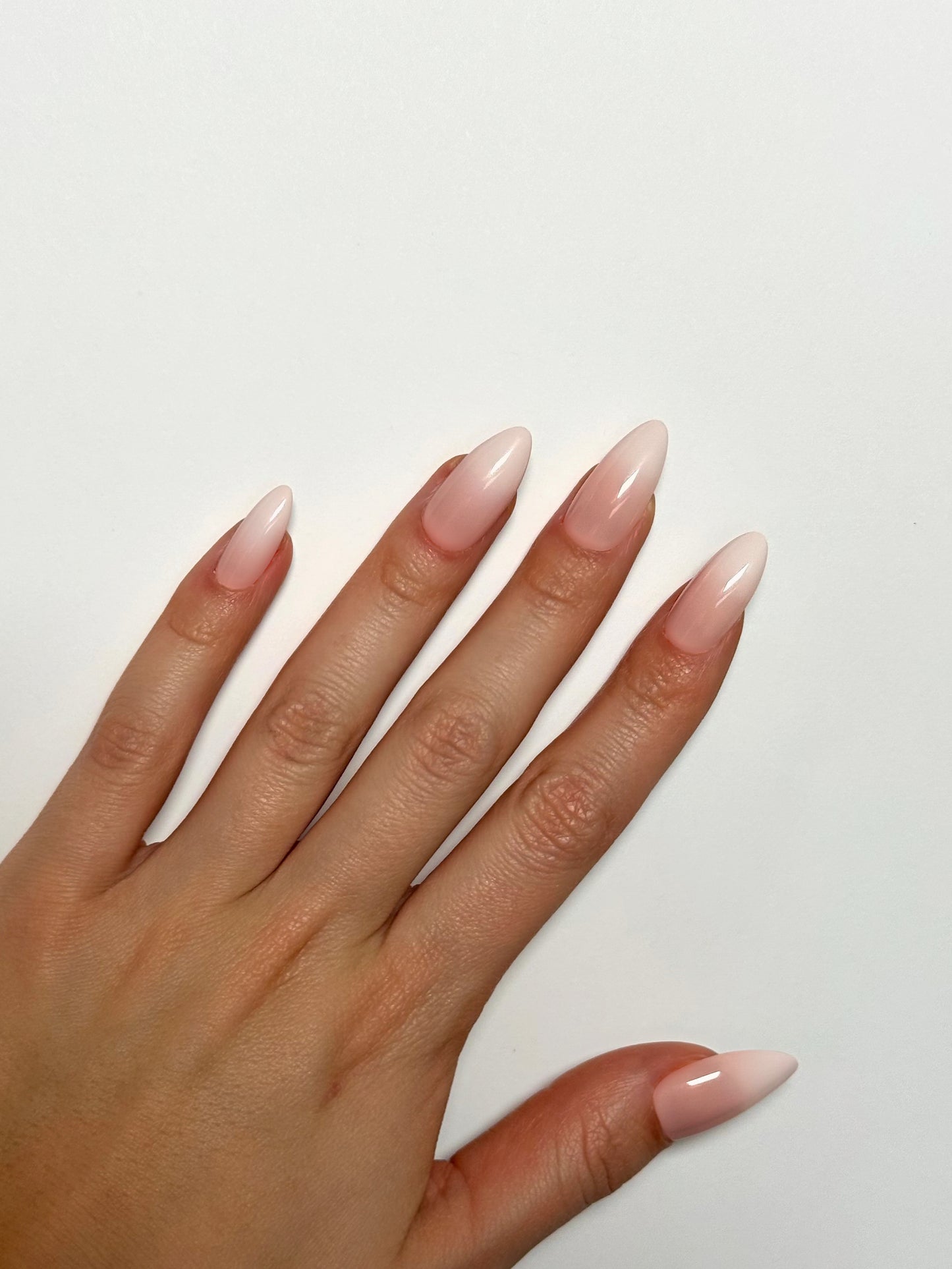 Long Milky Rose Nails
