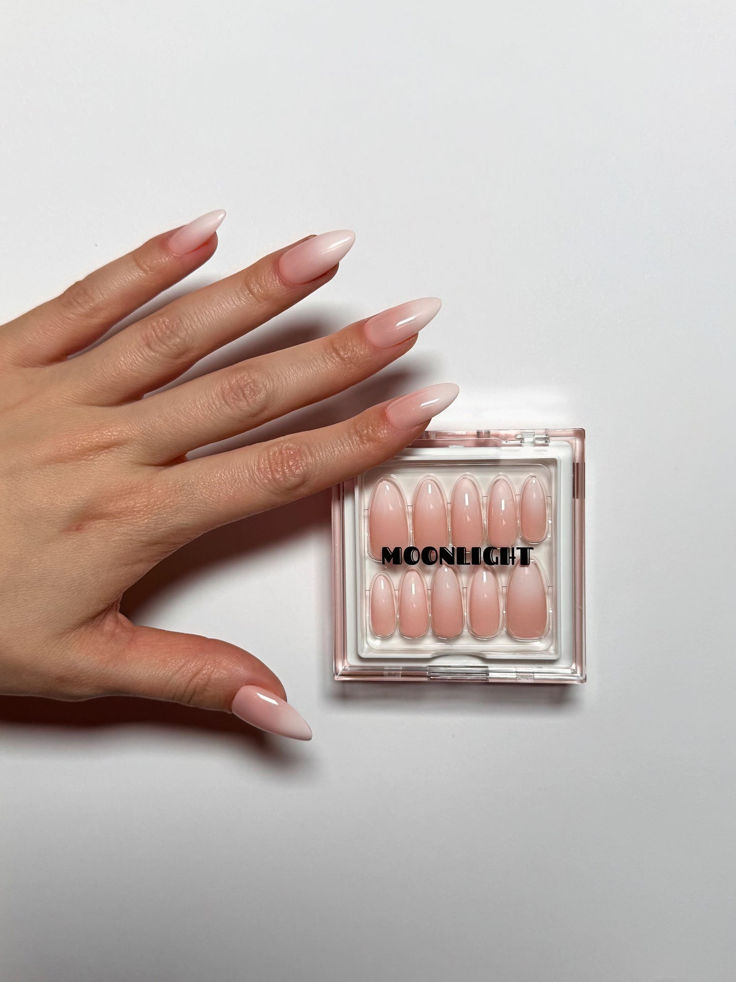 Long Milky Rose Nails