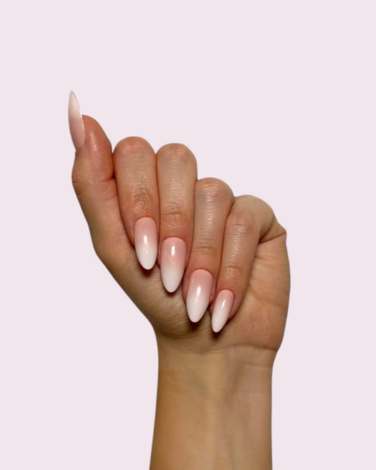 Long Milky Rose Nails