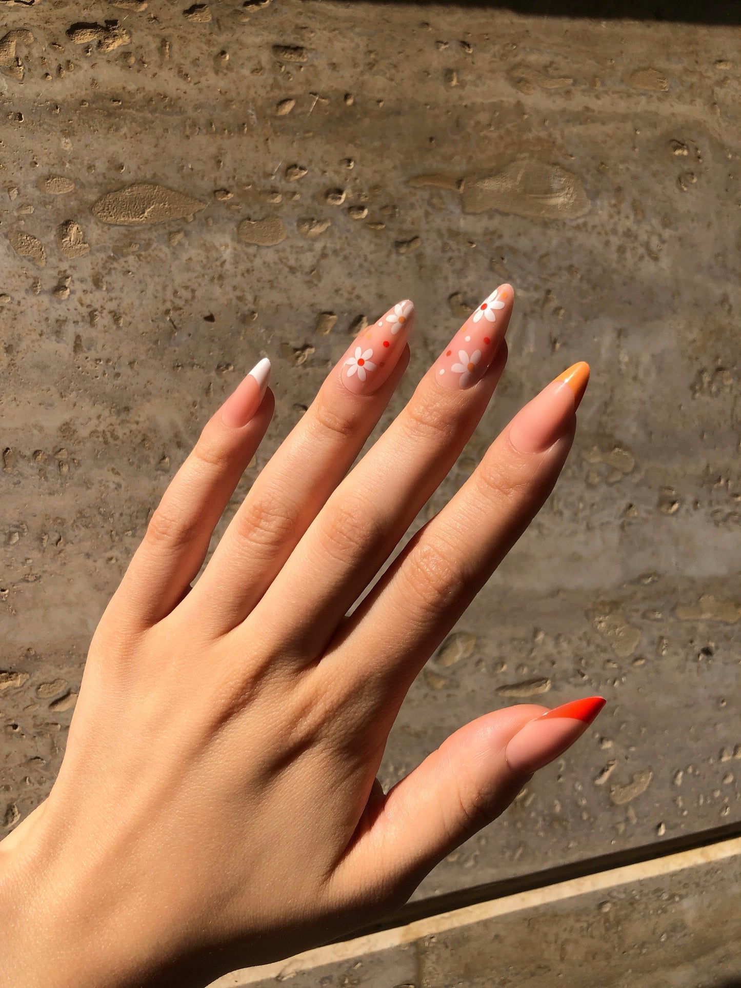 Orange Garden Nails