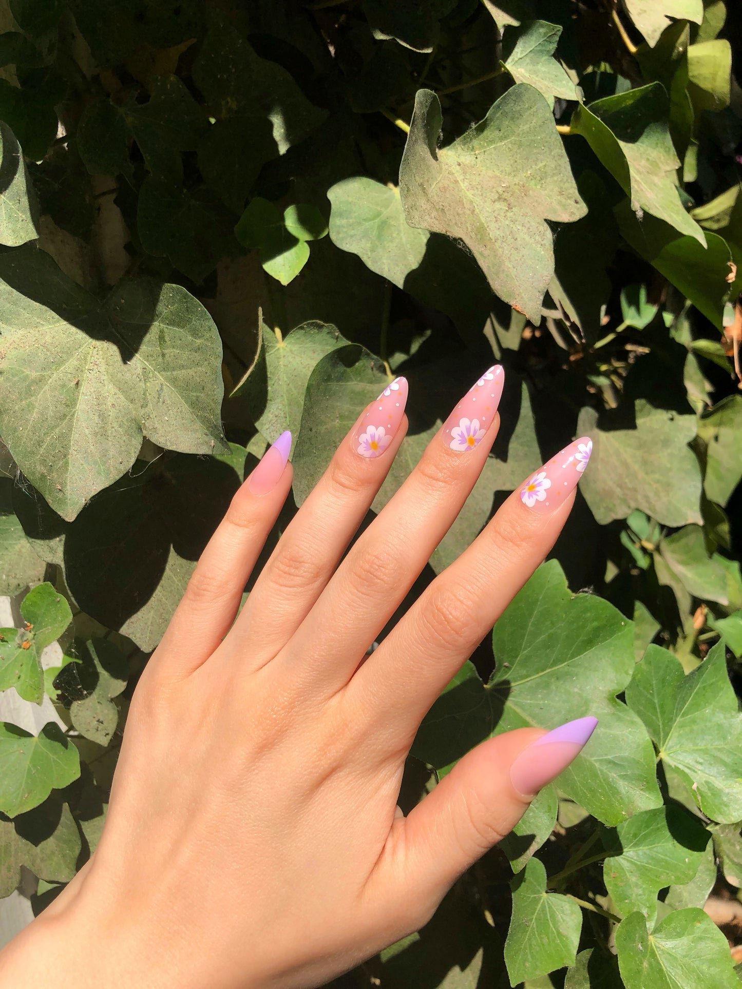 Purple Garden Nails